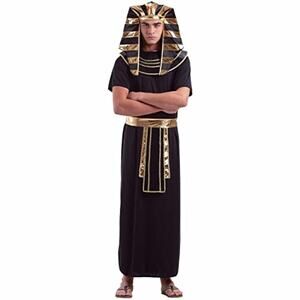 HauntLook Halloween Egyptian Pharaoh Costume Black Men's XL Gold Full Set
